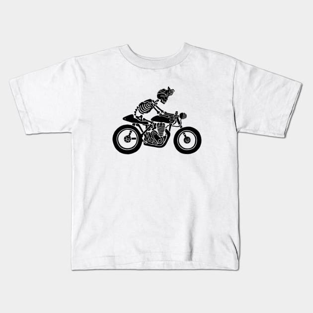 Balinese Skeleton Rider Kids T-Shirt by yudabento